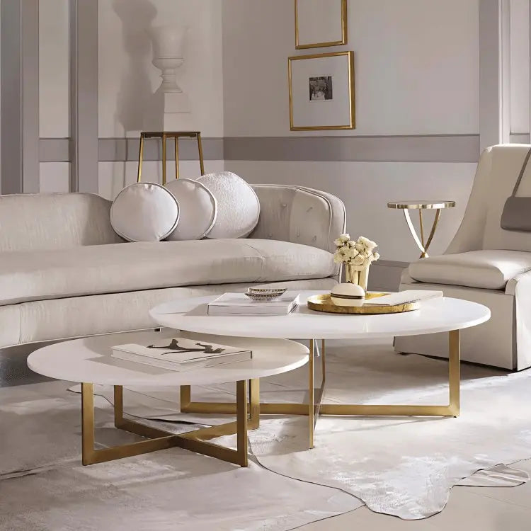 ترابيزة قهوة معدن بسطح رخام