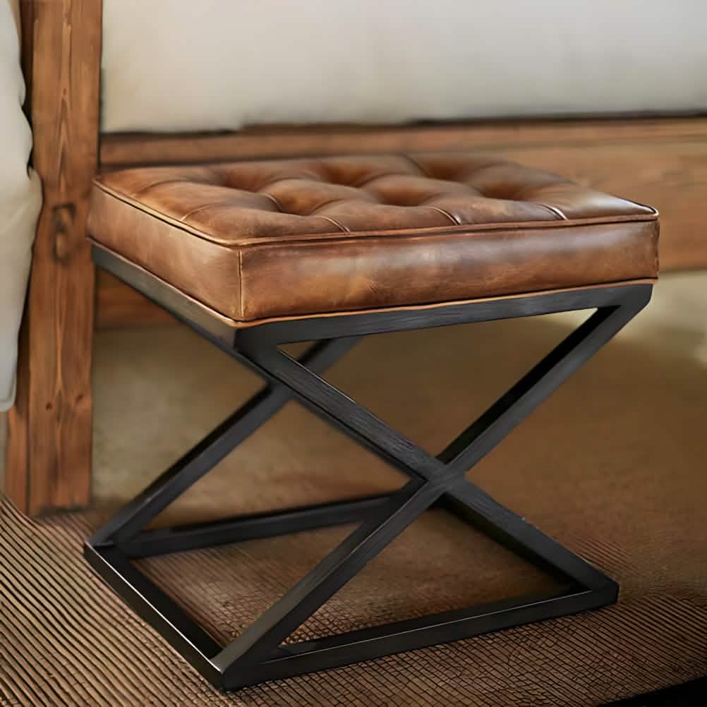 كرسي معدن و جلد