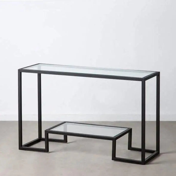 كونسول معدن بسطح زجاج