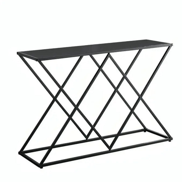 كونسول معدن بسطح خشب