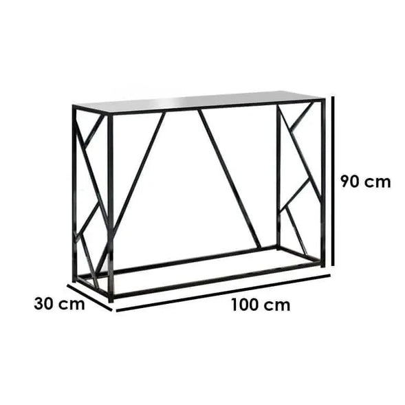 كونسول معدن بسطح زجاج