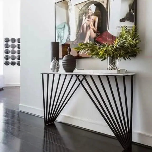 كونسول معدن بسطح رخام