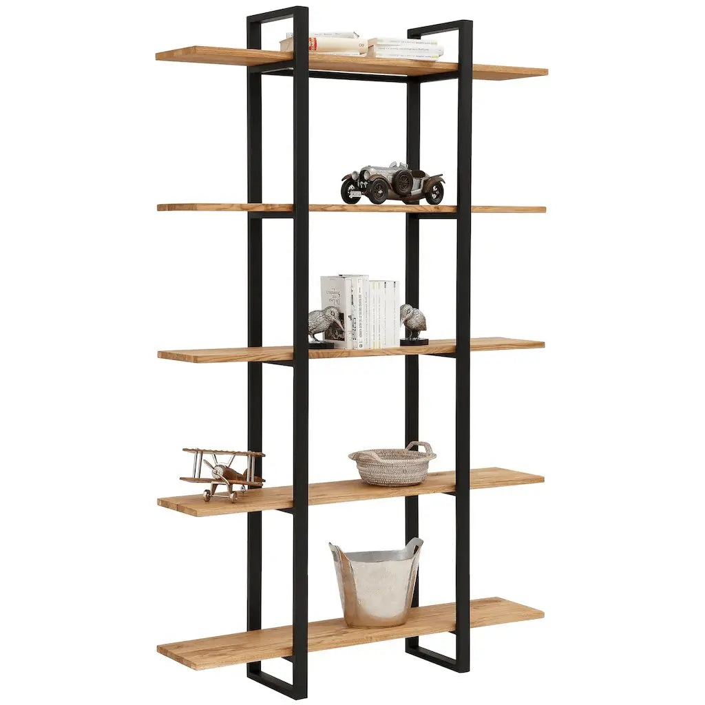 وحدة تخزين بأرفف خشبية