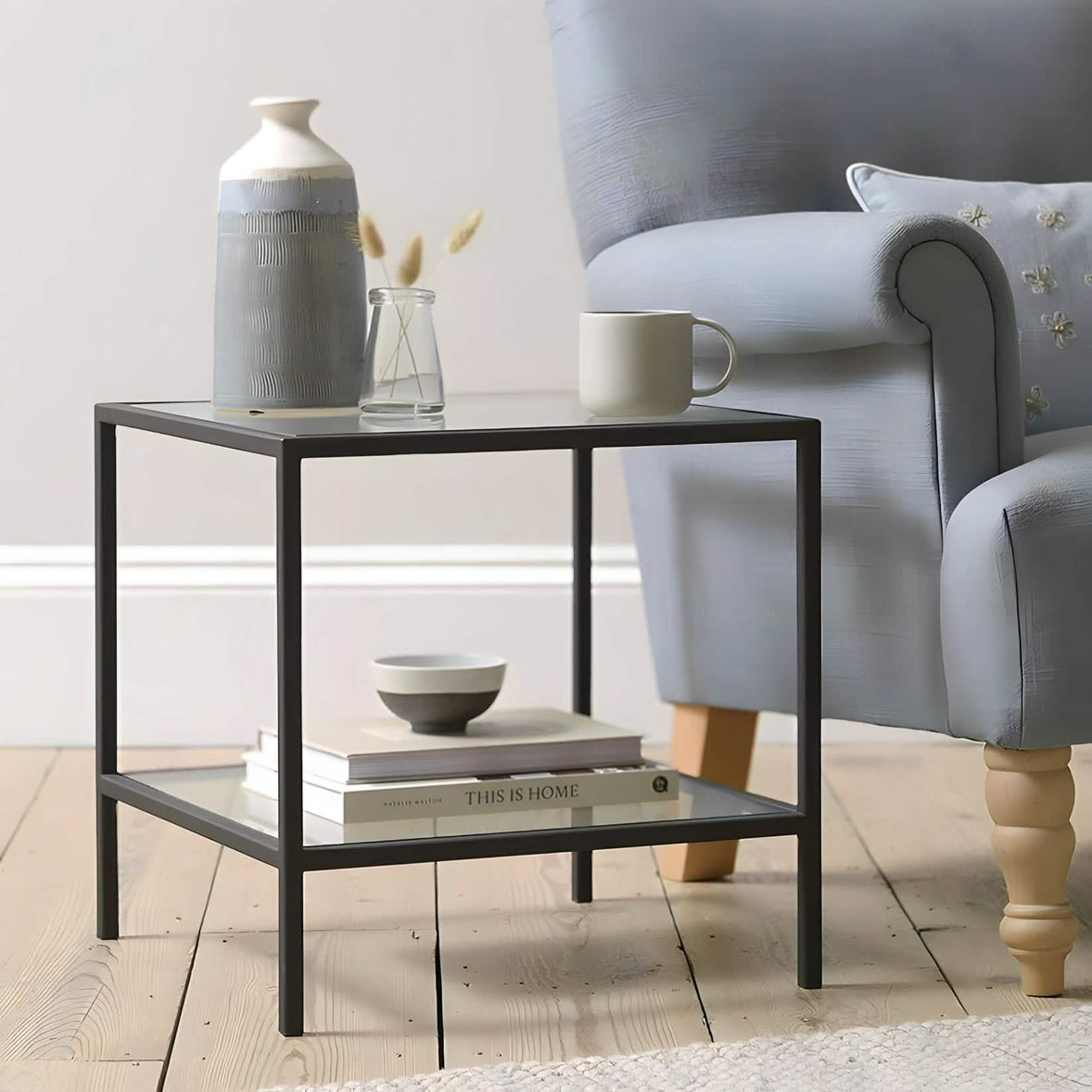 ترابيزة جانبية زجاج