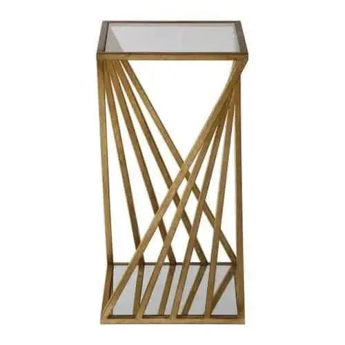 ترابيزة معدن بسطح زجاج