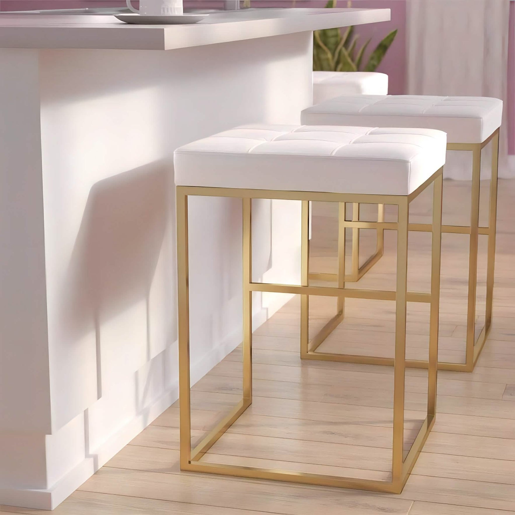 كرسي بار معدن و جلد