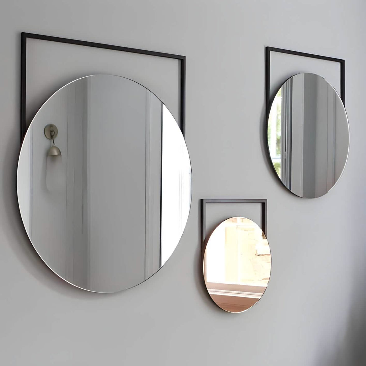 طقم مرايات بإطار أسود