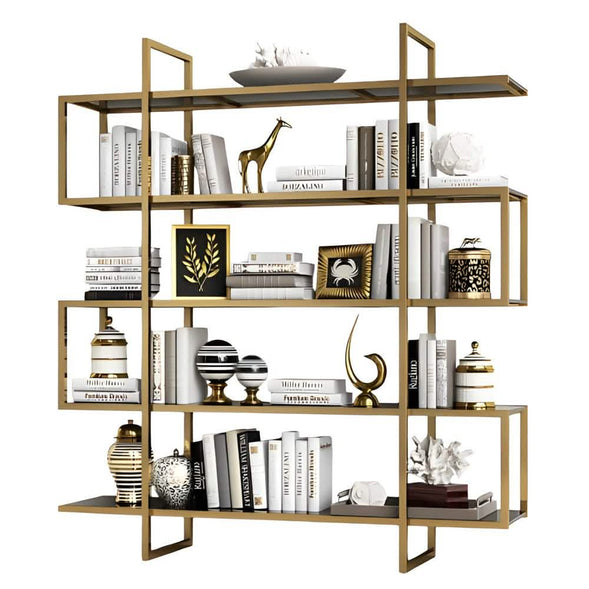 وحدة أرفف معدن و زجاج