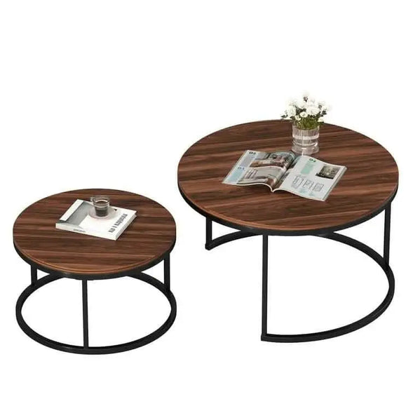 ترابيزة قهوة متداخلة دائرية معدن