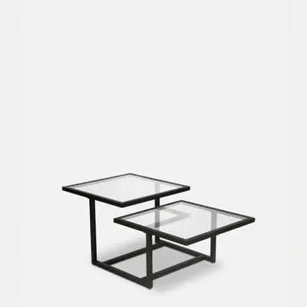 ترابيزة قهوة معدن بسطح زجاج