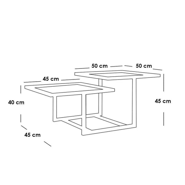 ترابيزة قهوة معدن بسطح زجاج