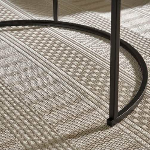 ترابيزة قهوة متداخلة معدن بسطح زجاج