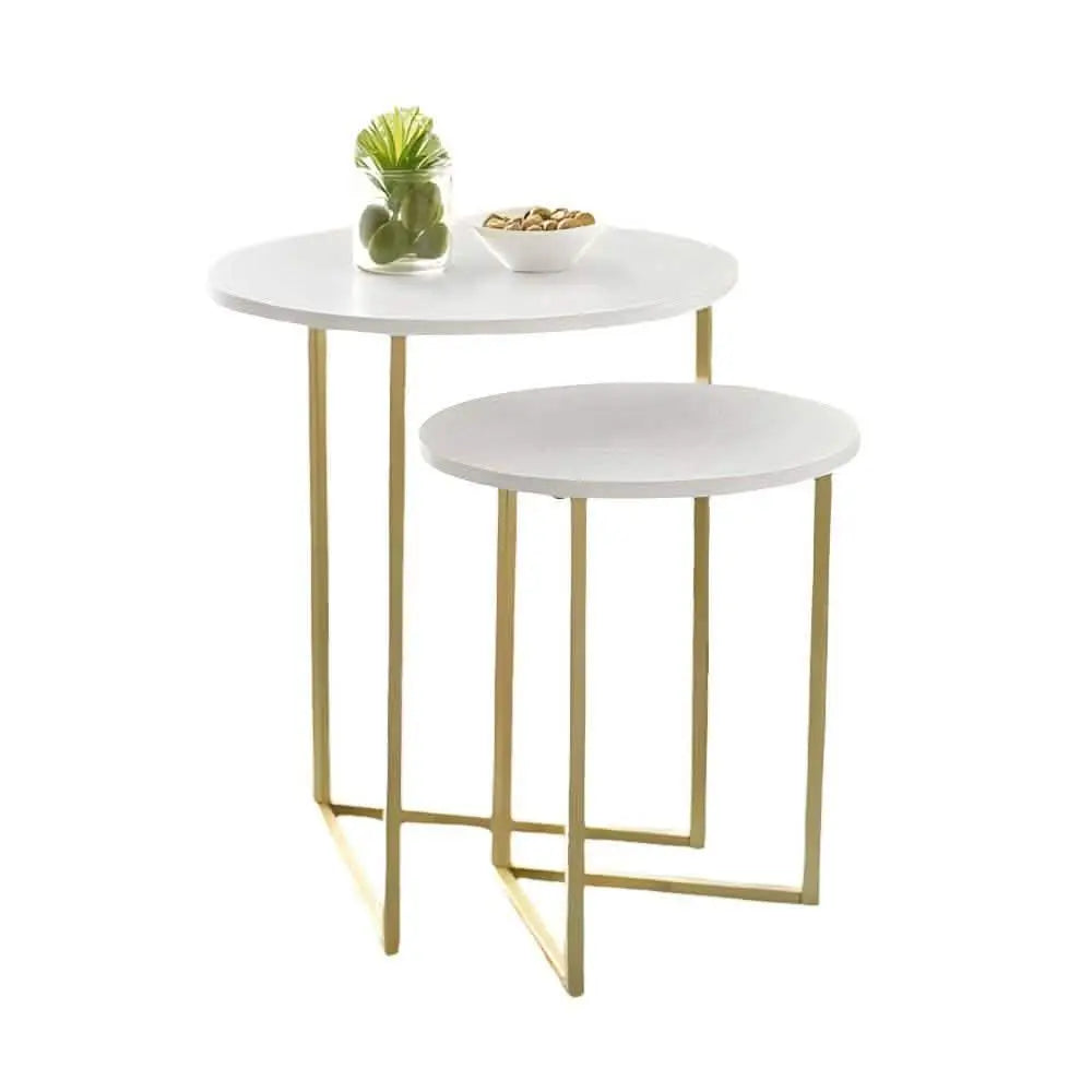 ترابيزة جانبية متداخلة معدن بسطح رخام