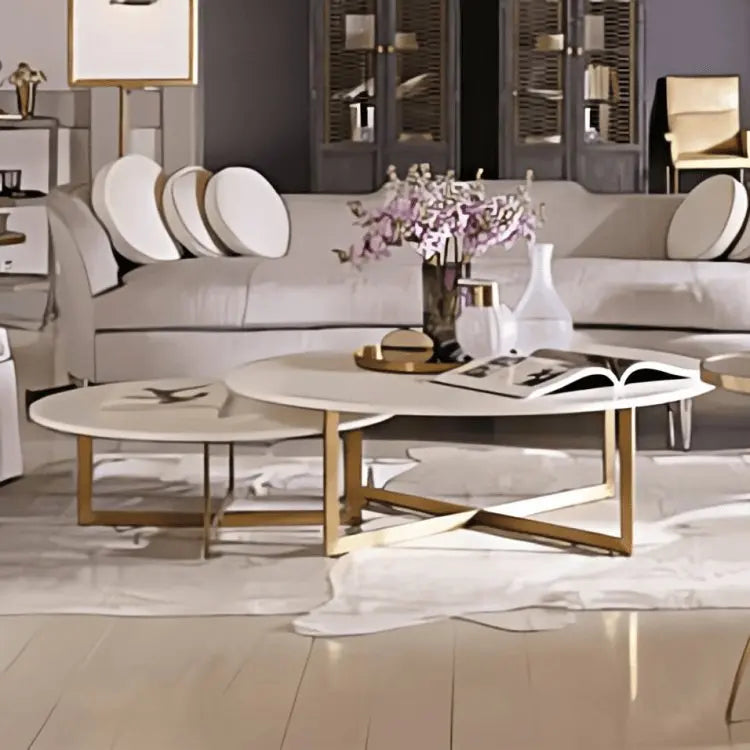 ترابيزة قهوة معدن بسطح رخام