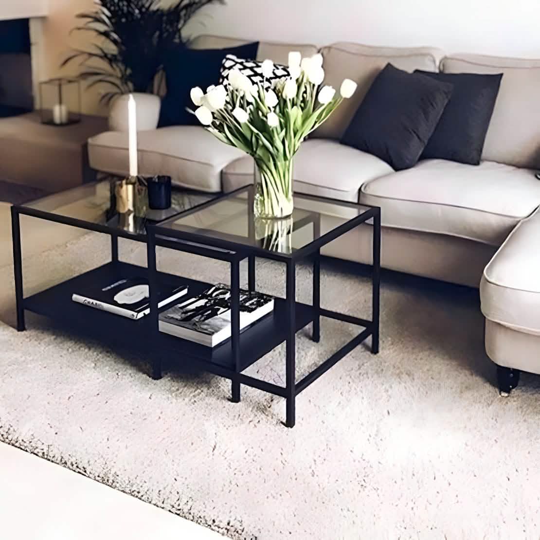 ترابيزة جانبية زجاج