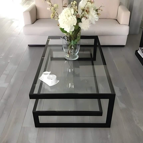 ترابيزة قهوة بسطح زجاج