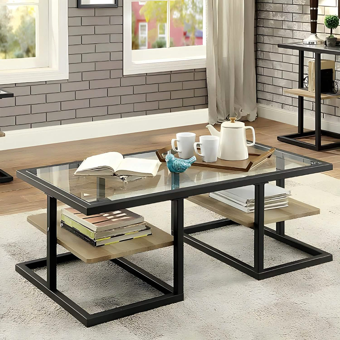 ترابيزة قهوة زجاج