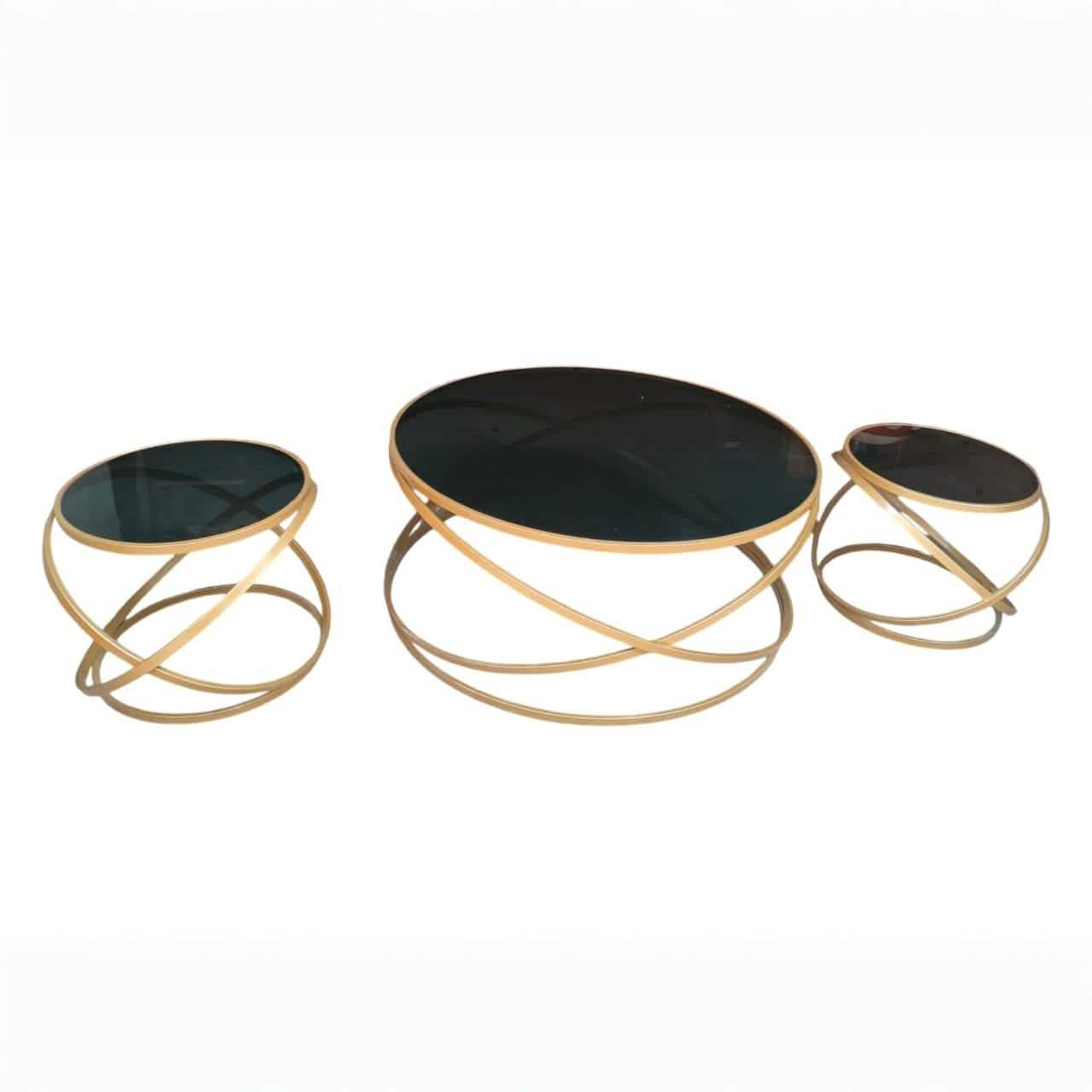 طقم ترابيزات ستيل ذهبي