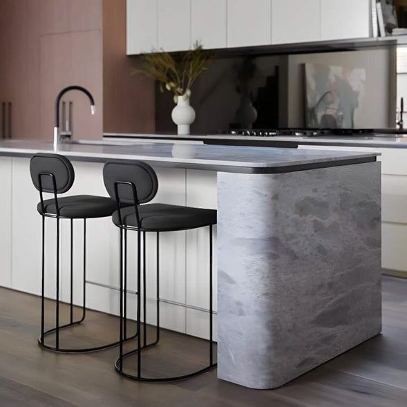 كرسي بار معدن وقماش